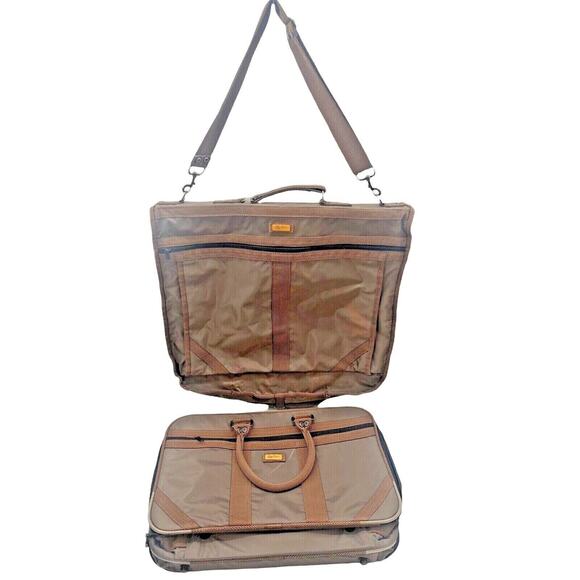 Oleg Cassini Luggage Travel Bag Folding Suitcase Suit/Garment Combo Retro Set - Picture 12 of 12